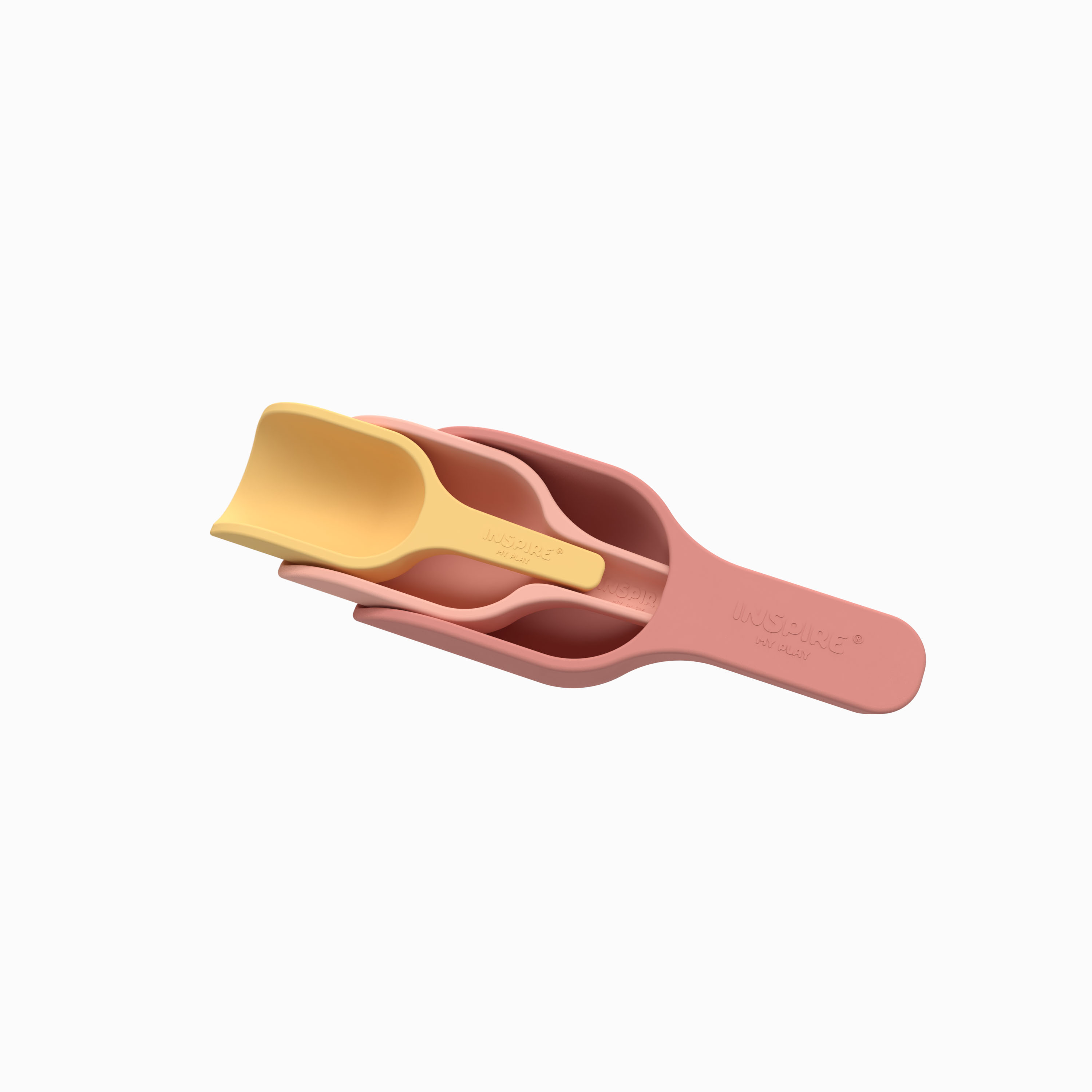 Stapelbares Silikon-Schaufel Set Corall/Gelb Pastell