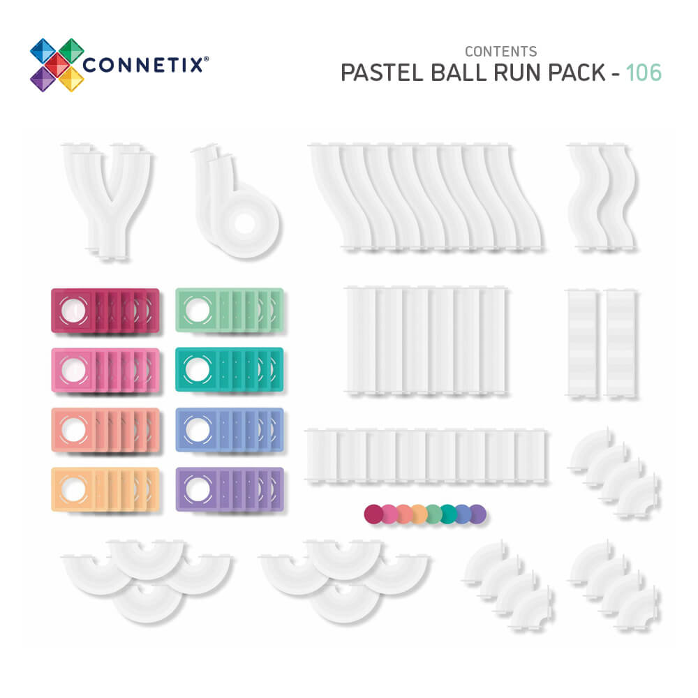 Magnetbausteine Ergänzungsset Pastel Kugelbahn Pack 106tlg.