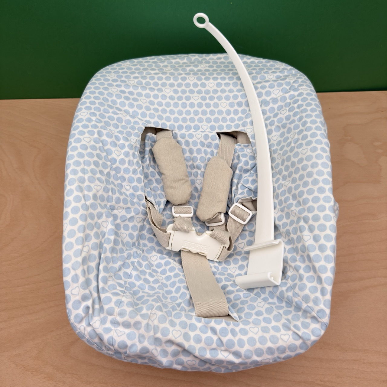 Newborn Set Beige akzeptabler Zustand mit Extrabezug blau