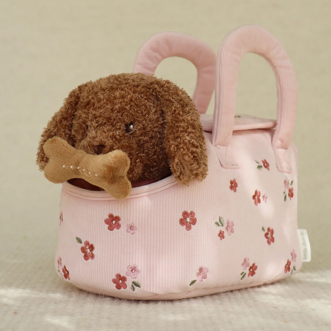 Plüsch Hund Jackie in Tasche