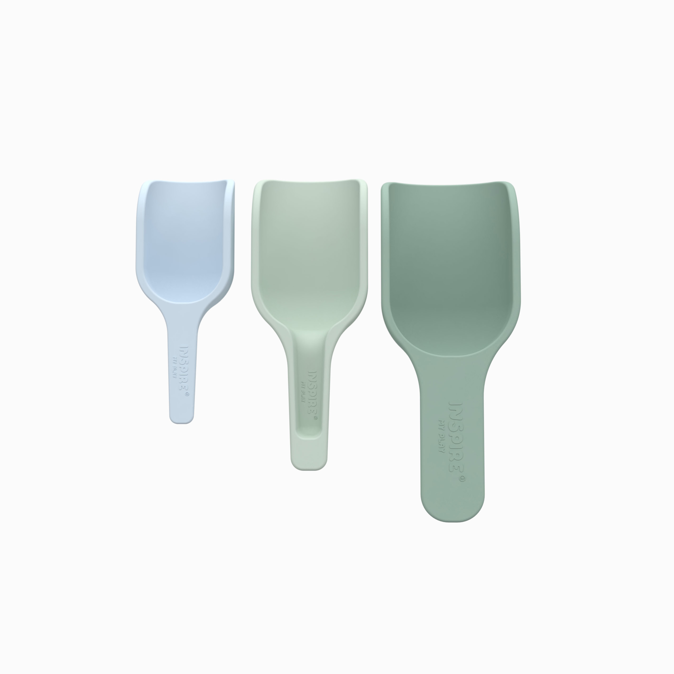 Stapelbares Silikon-Schaufel Set Grün/Blau Pastell