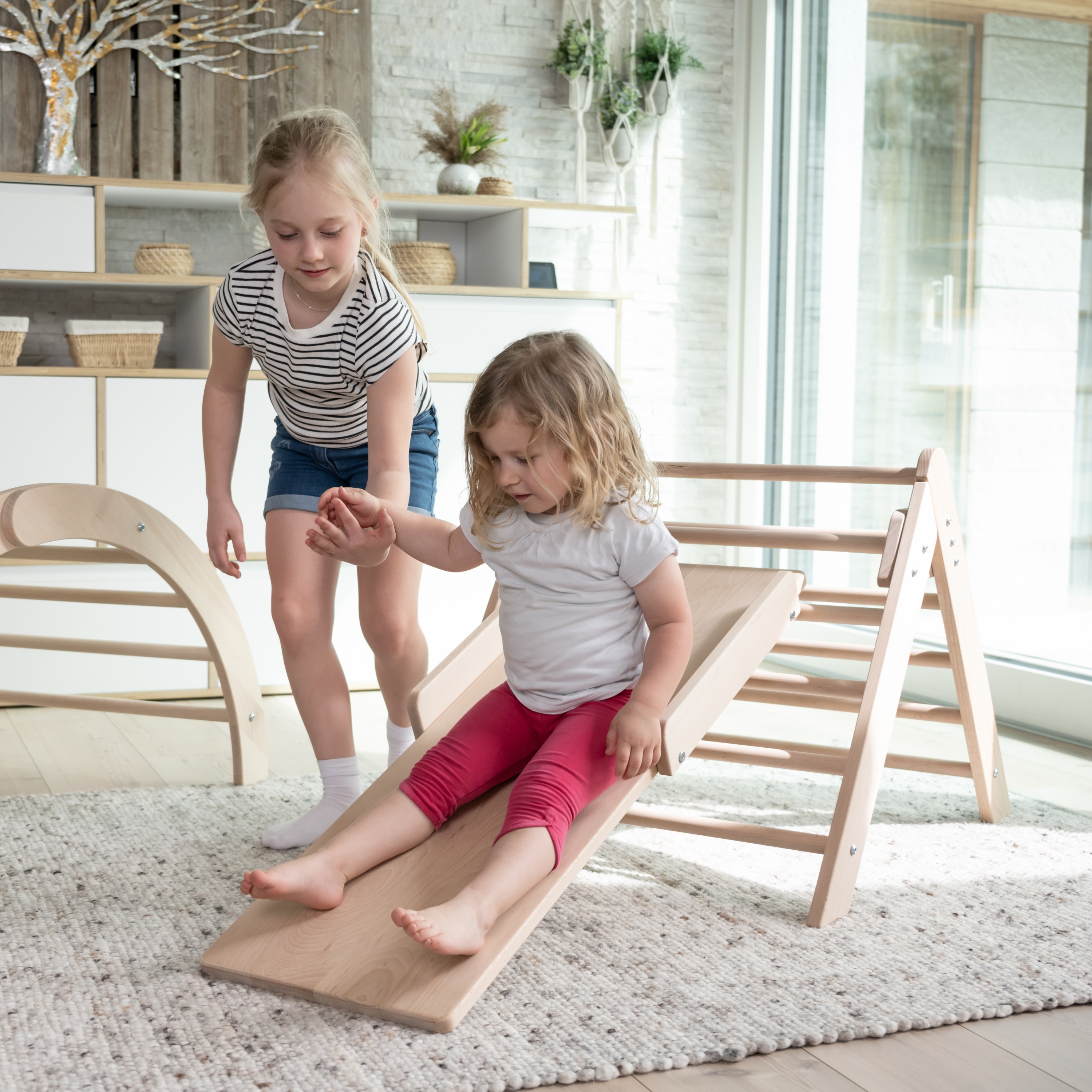 Junior Set Kletterdreieck mit Rutschbrett Junior Set Kletterdreieck mit Rutschbrett