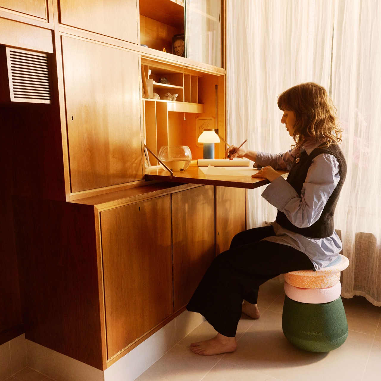 Base - Modularer Kinderhocker Dunkelgrün