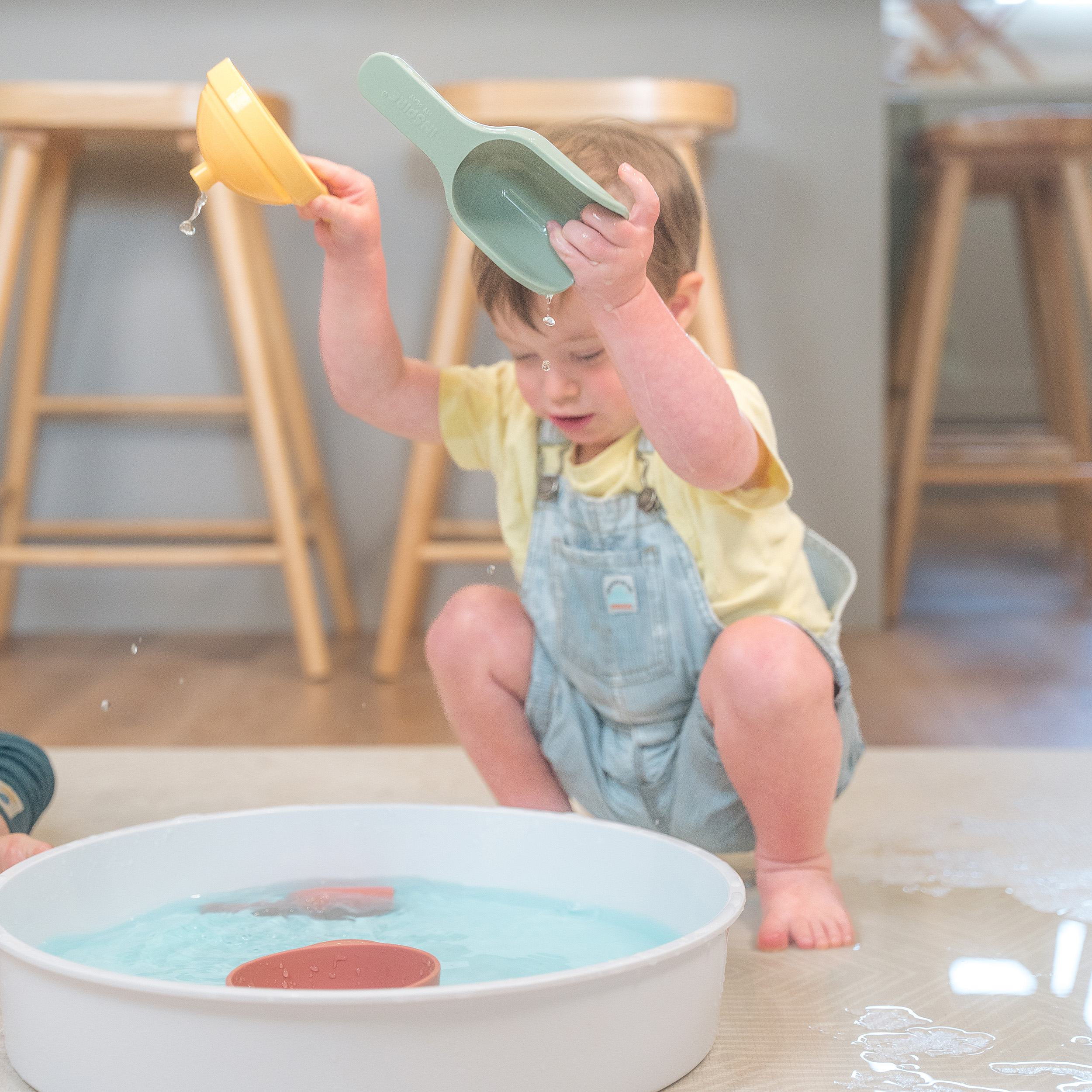 Stapelbares Silikon-Schaufel Set Grün/Blau Pastell