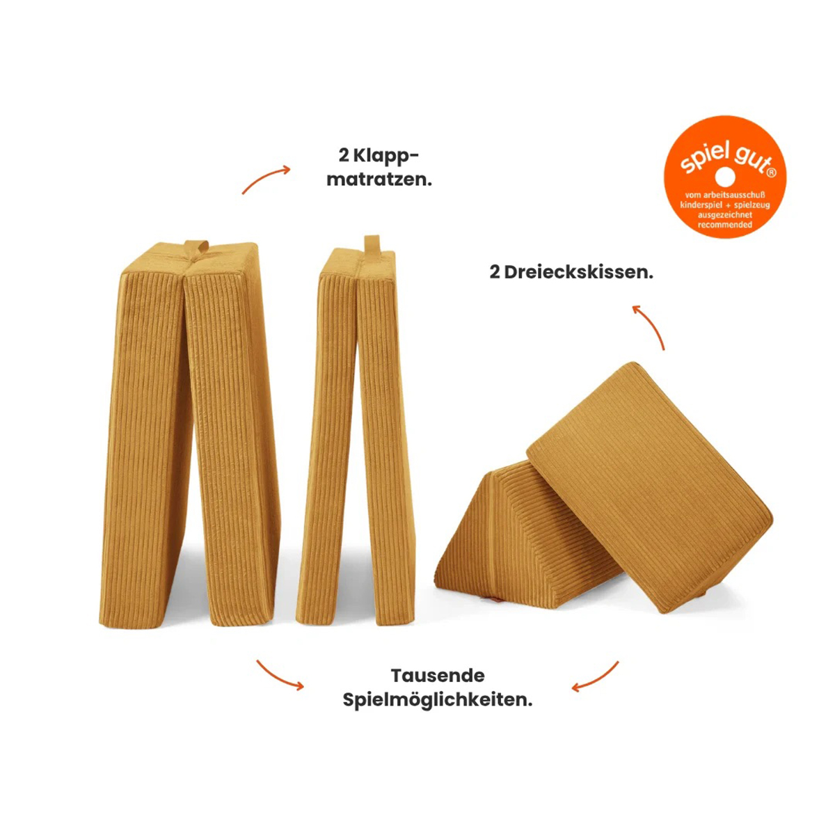 Spielsofa Cord Senf Gelb