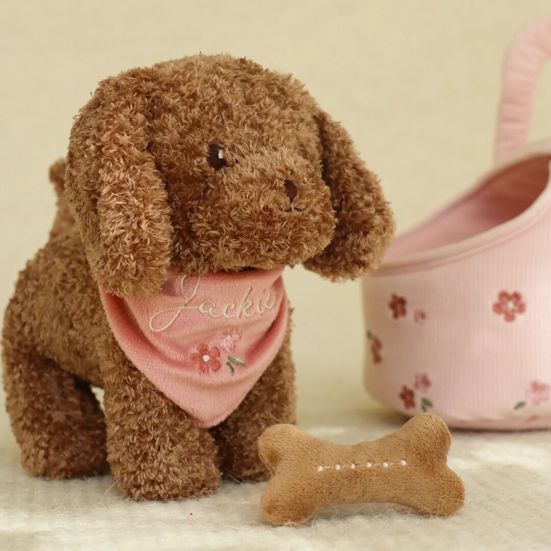 Plüsch Hund Jackie in Tasche