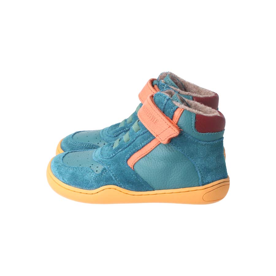 Barfußschuhe anurafroschSTYLE petrol Sneaker hoch Wolle