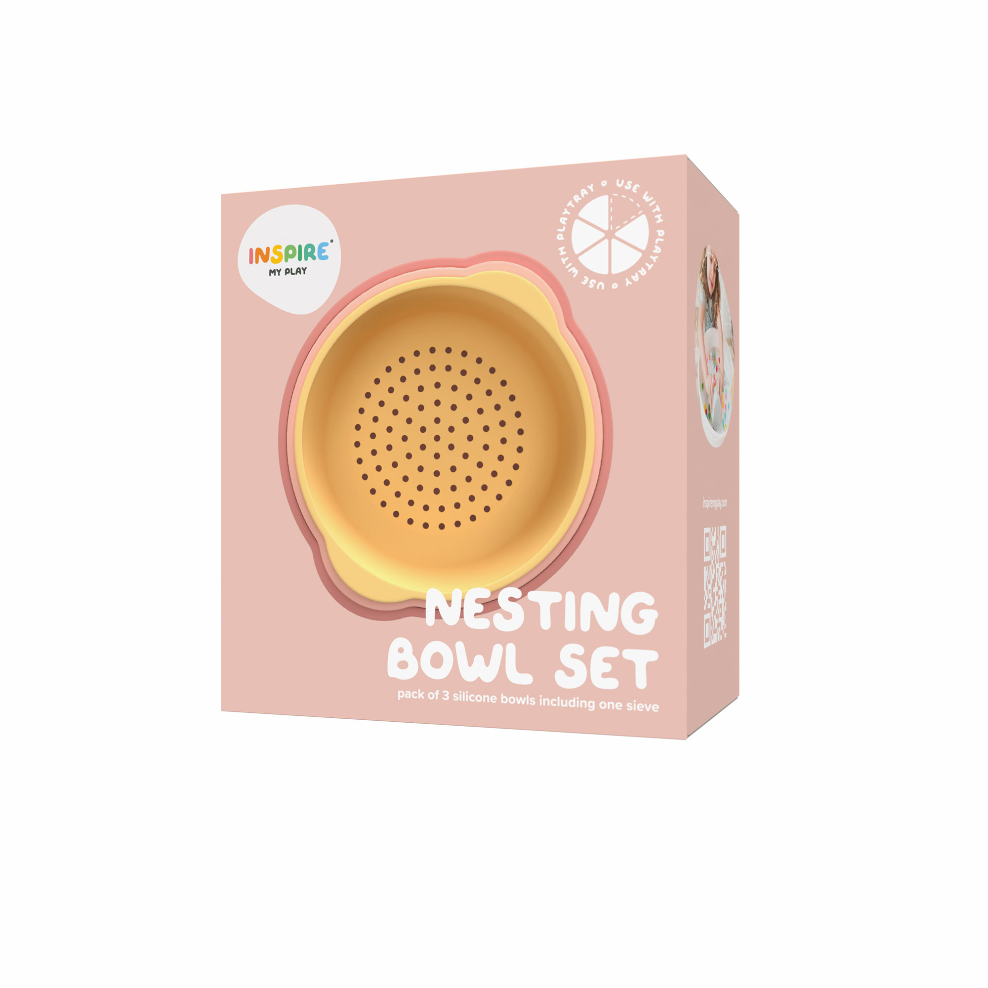 Stapelbare Silikon-Schalen Corall/Gelb Pastell