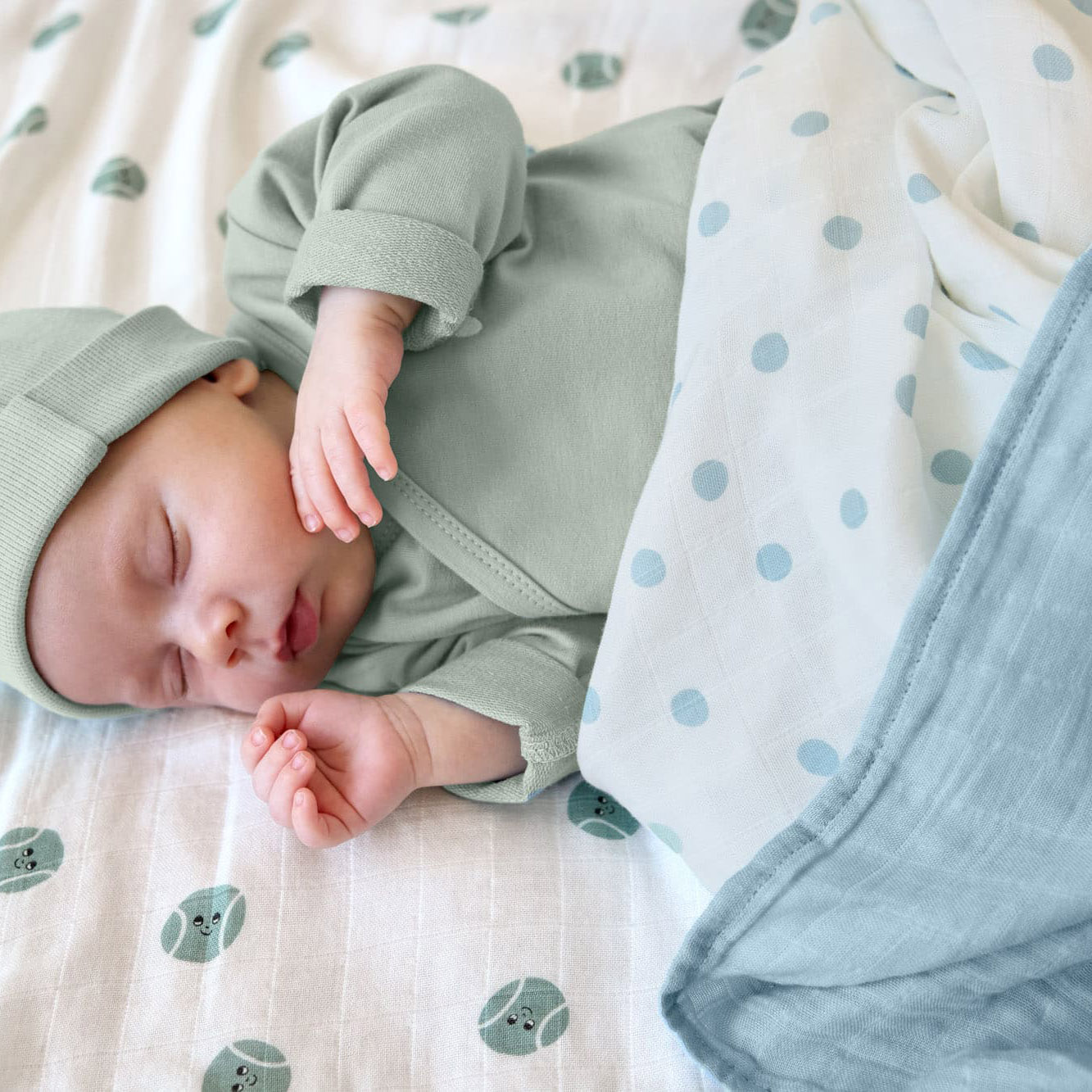 Mulltücher Set Tiny Team Pale Blue