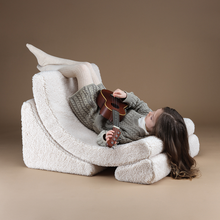 Kindersessel Moon Teddy Cream White