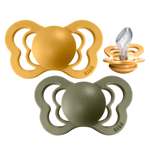 Schnuller Set Couture Honey Bee and Olive Silicone