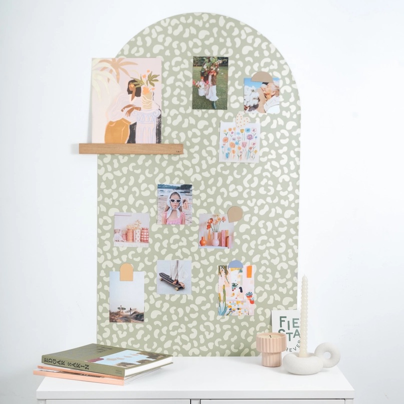 Magnetische Tapete Rundbogen Leo Grün