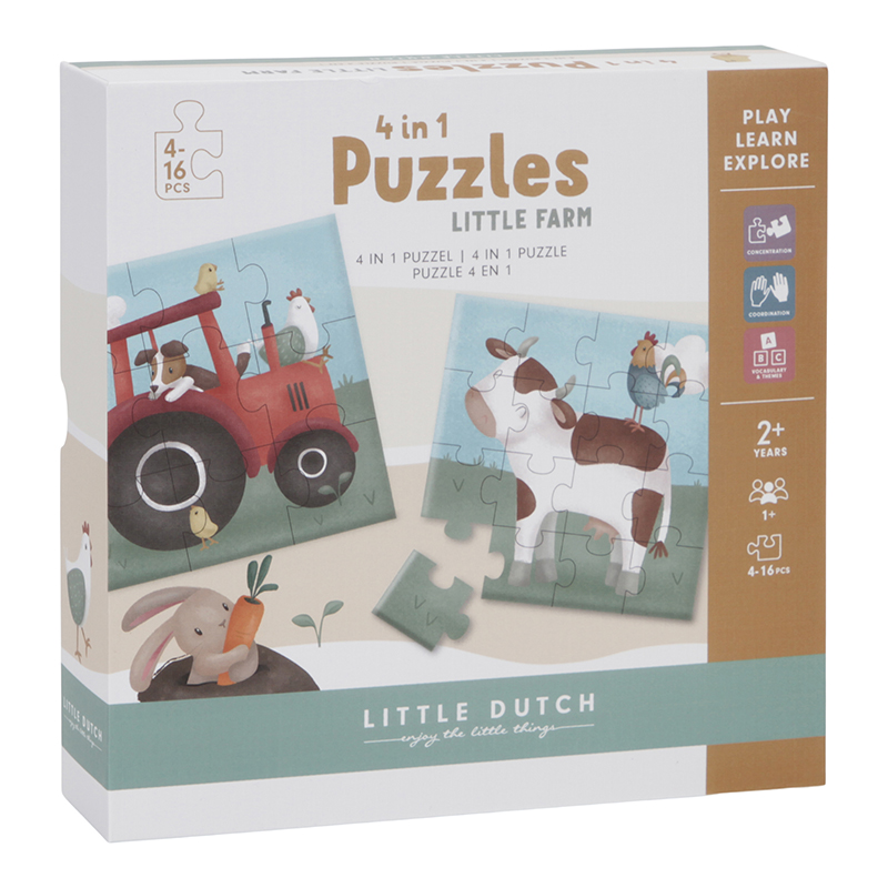 4 in 1 Puzzle Set Little Farm