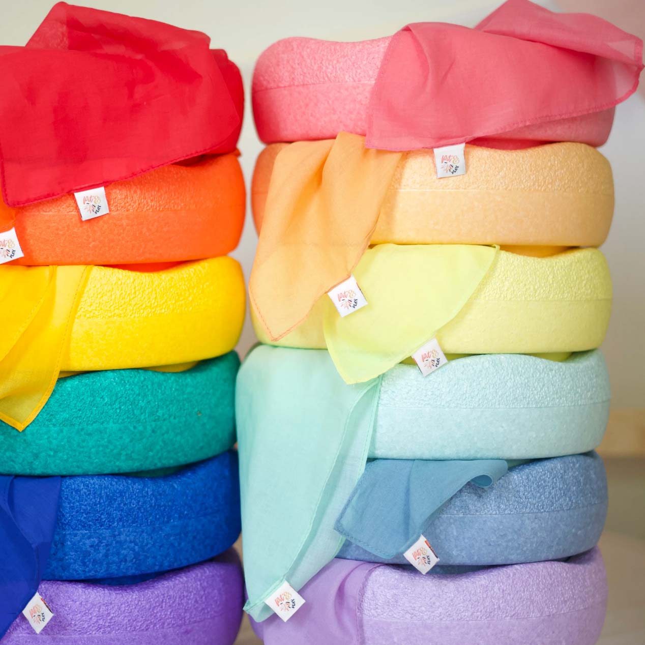 Spieltuch Set Pastell 48 x 48 cm