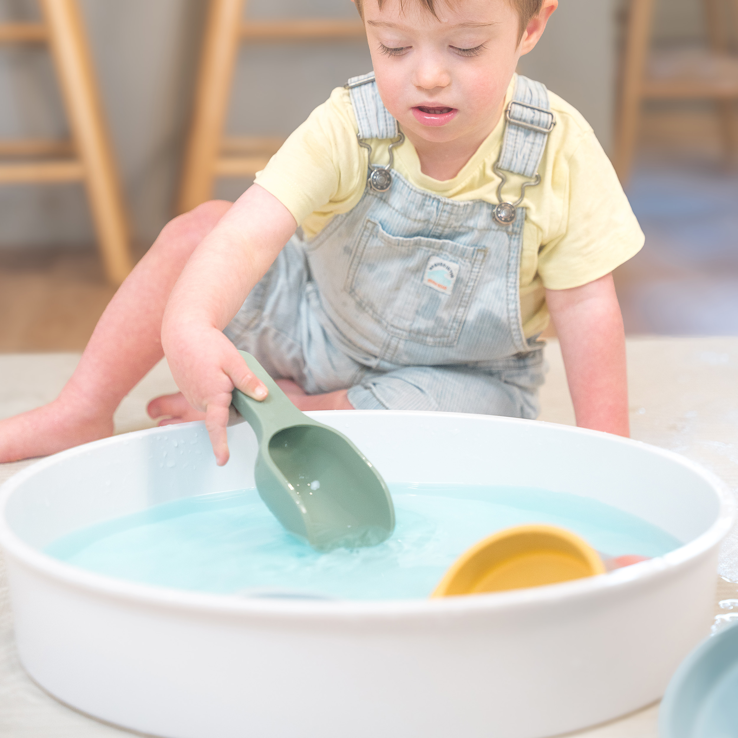 Stapelbares Silikon-Schaufel Set Grün/Blau Pastell