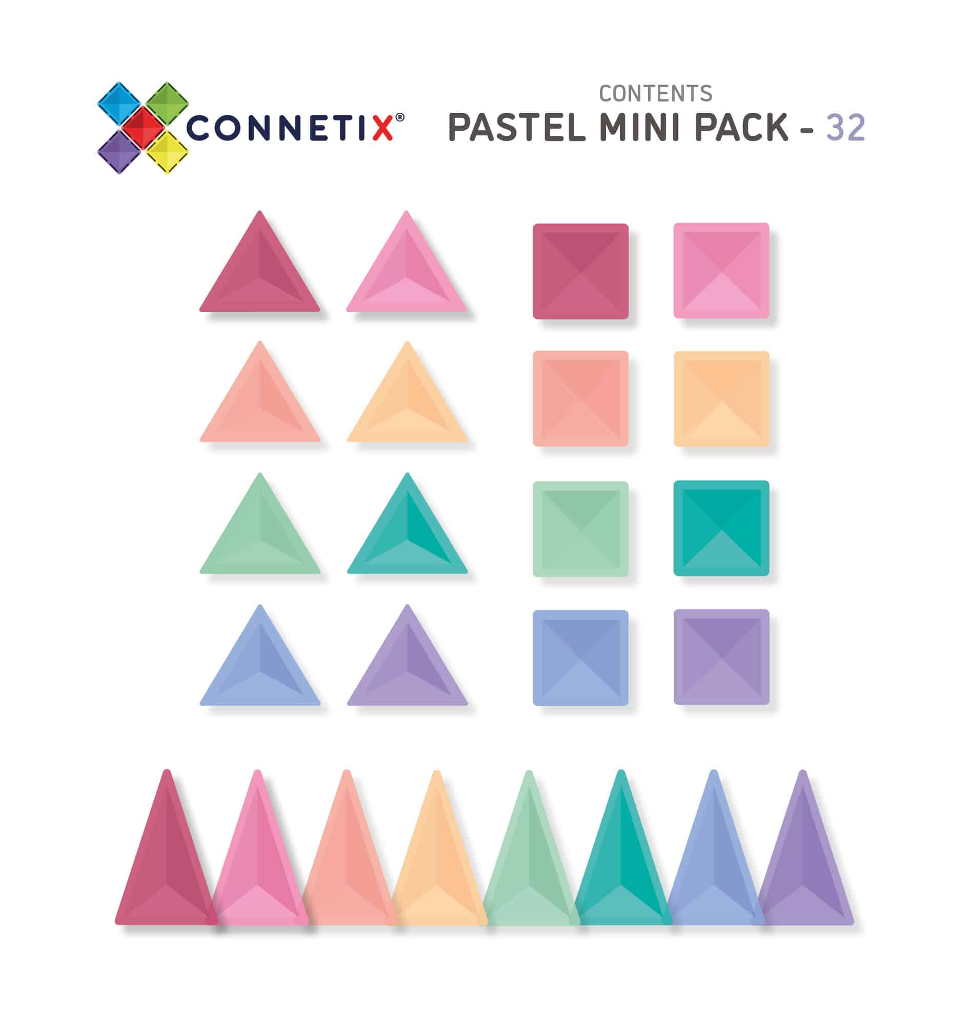 Magnetbausteine Pastel Mini Pack 32tlg.