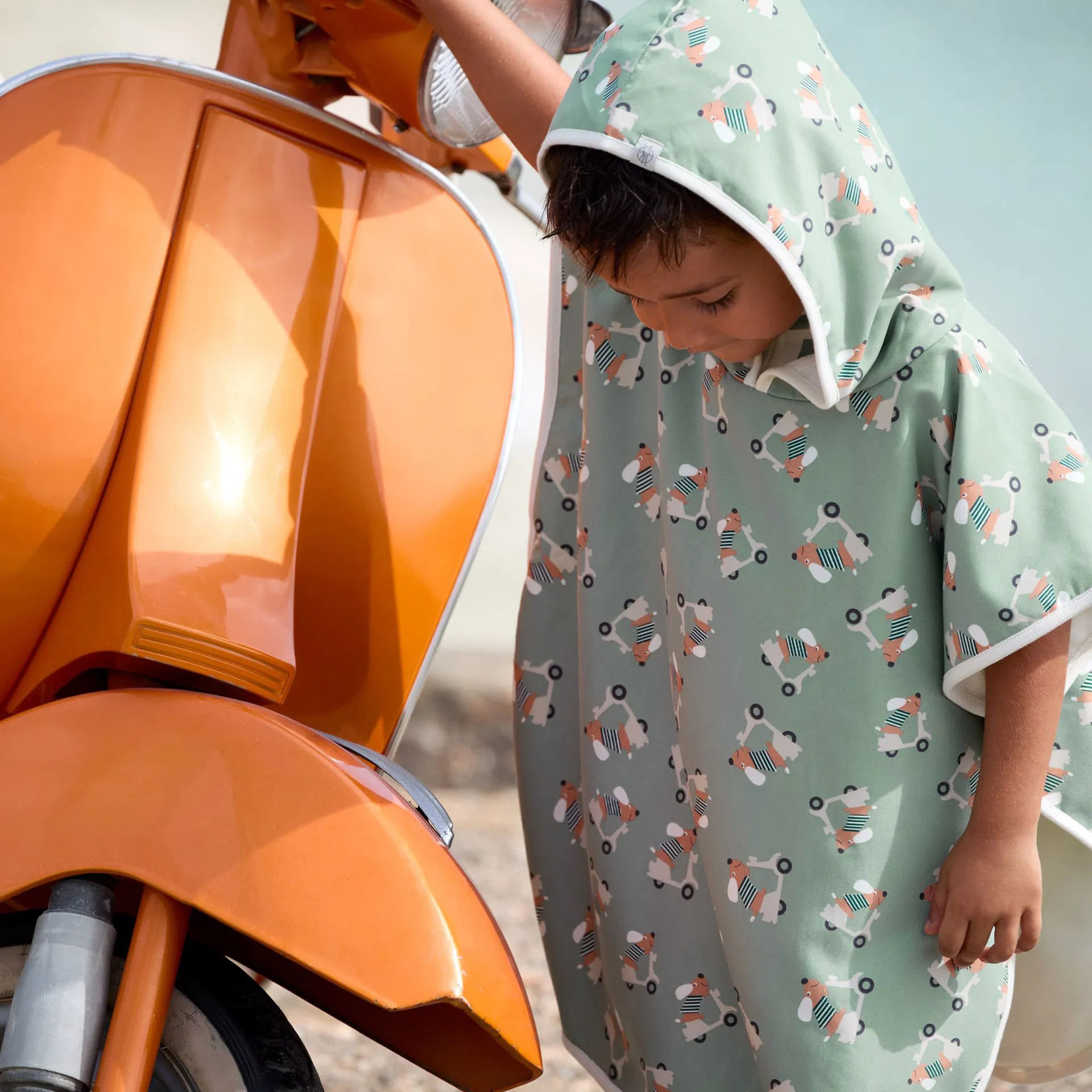 UV-Bade Poncho Hund Grün