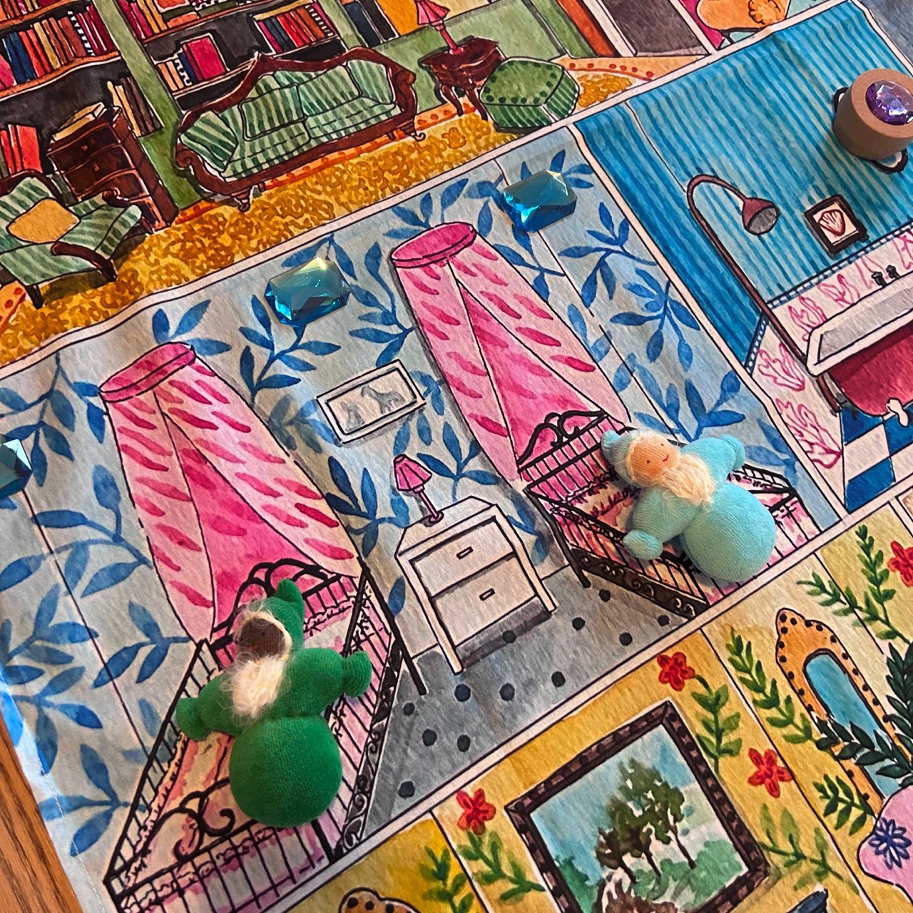 Spieltuch Welcome to the Dollhouse 100 x 100 cm
