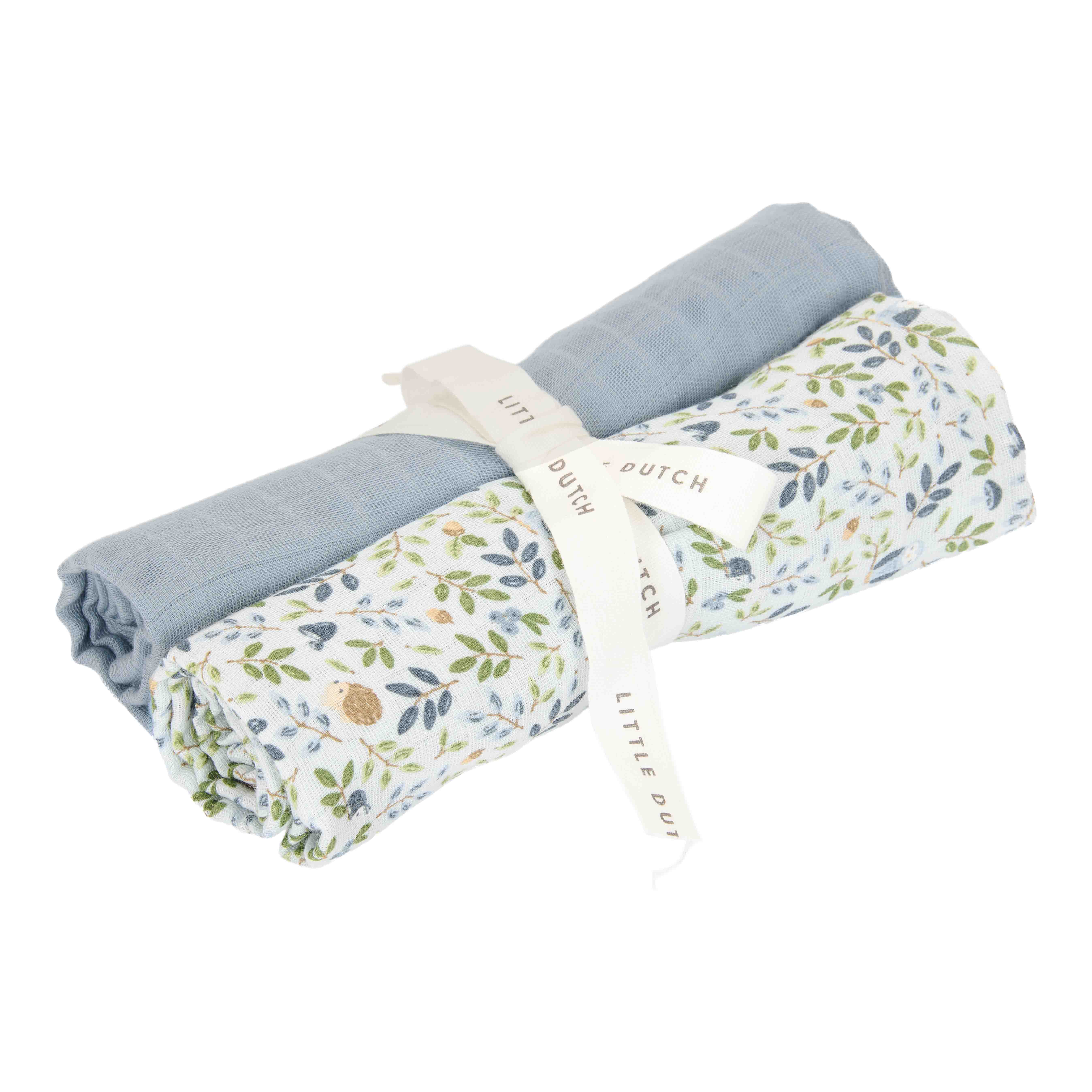 Mulltuch Swaddle Forest Aventure & Denim Blue 70x70 Mulltuch Swaddle Forest Aventure & Denim Blue 70x70