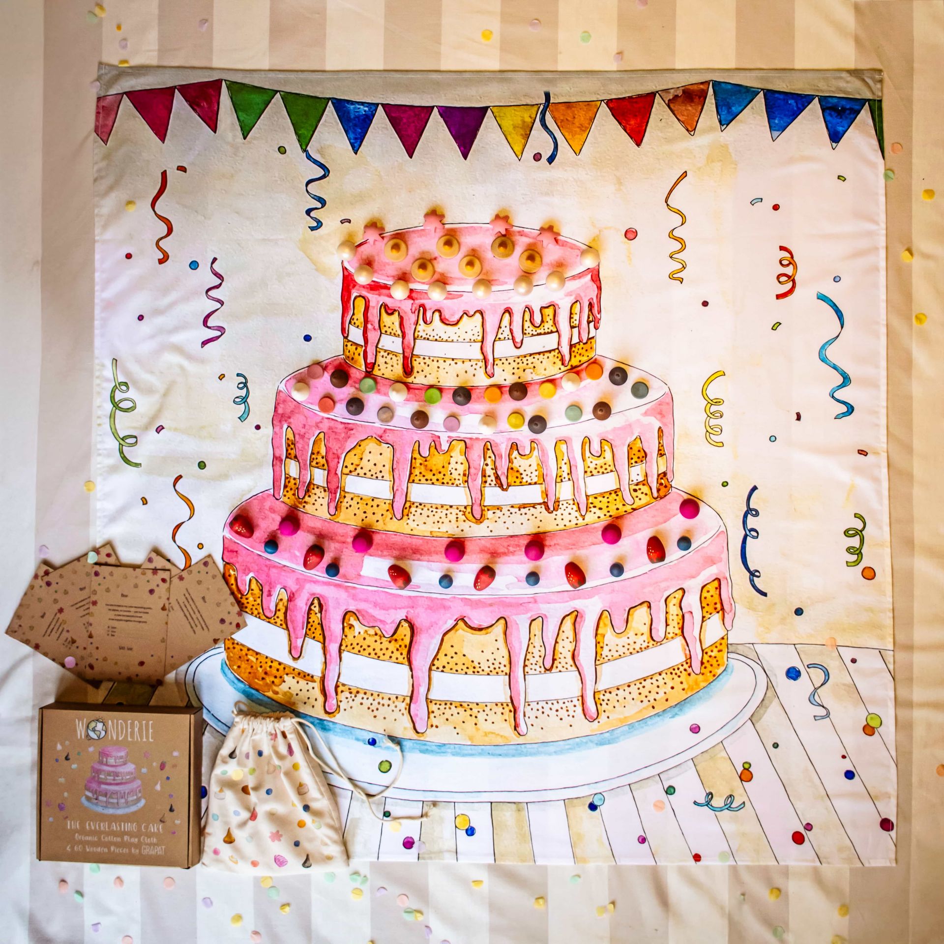 Spieltuch The Everlasting Cake Set 100 x 100 cm