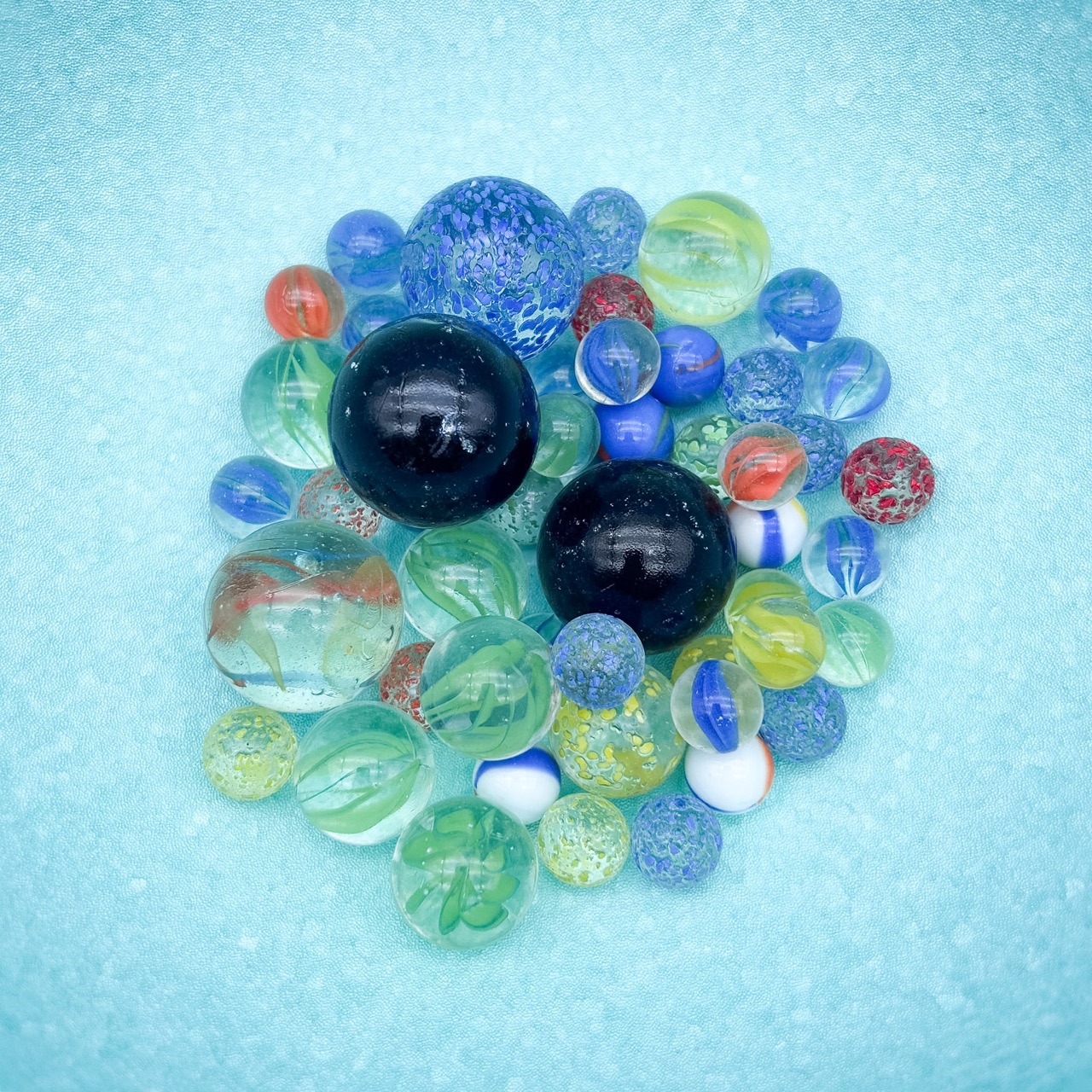 Murmelbeutel mit 50 Murmeln