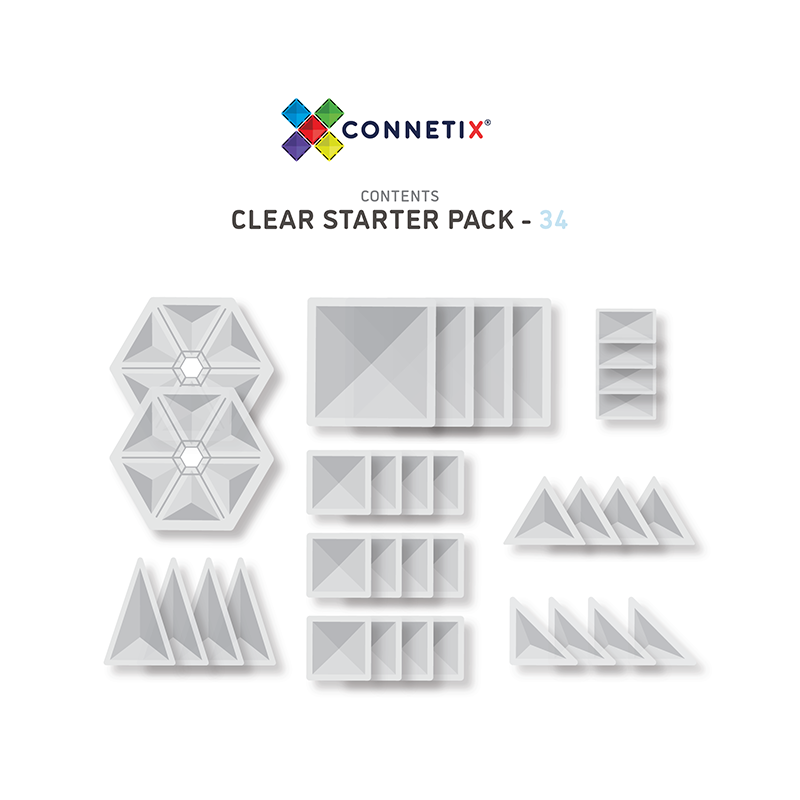 Magnetbausteine Clear Starter Pack 34tlg.