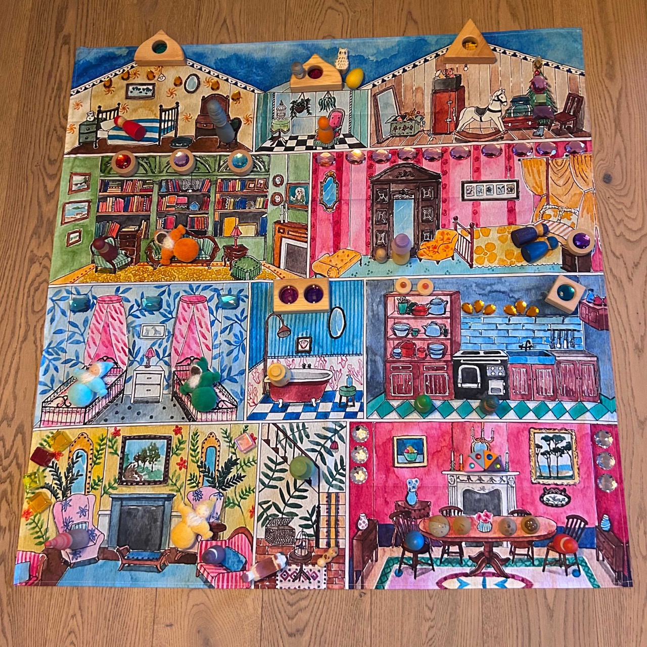 Spieltuch Welcome to the Dollhouse 100 x 100 cm