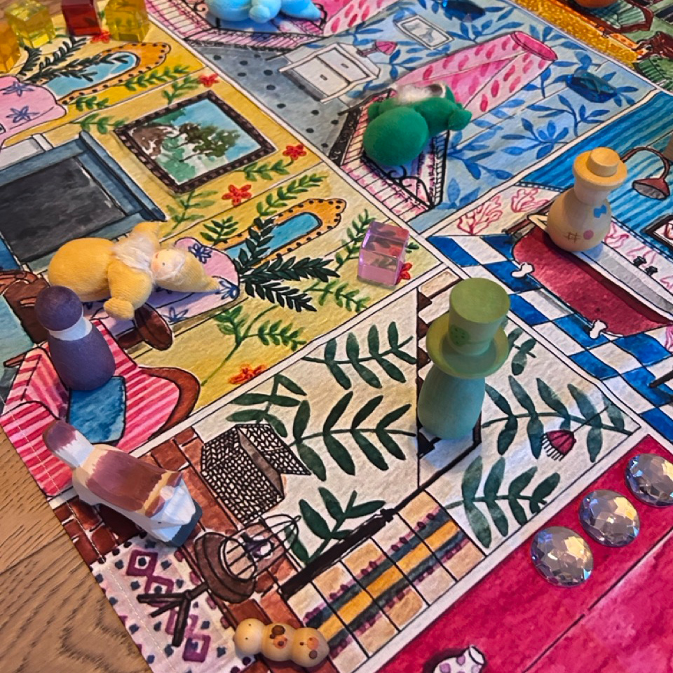 Spieltuch Welcome to the Dollhouse 100 x 100 cm