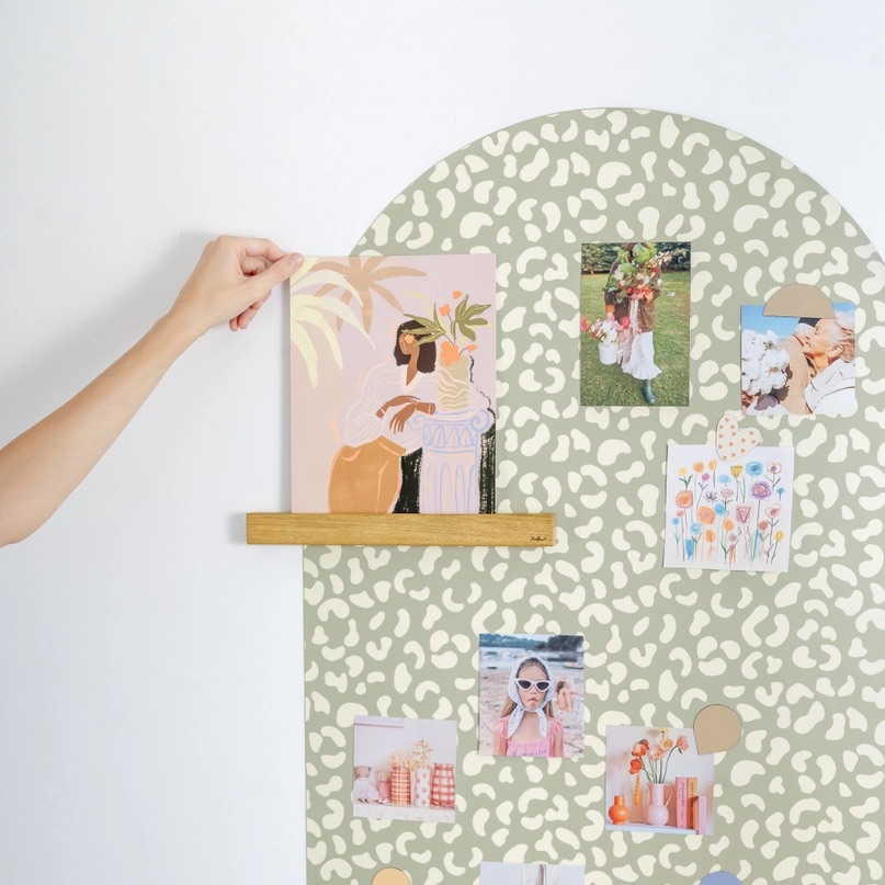 Magnetische Tapete Rundbogen Leo Grün