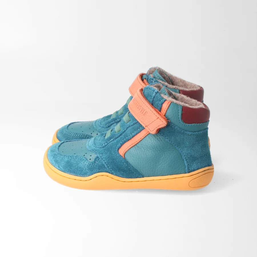 Barfußschuhe anurafroschSTYLE petrol Wolle