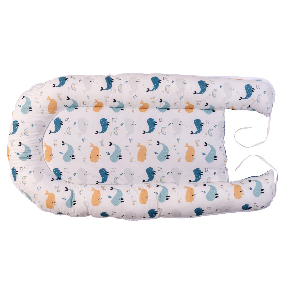 Babynest Wale Blau