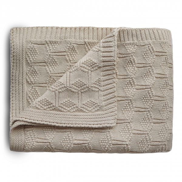 Strickdecke Honeycomb Beige