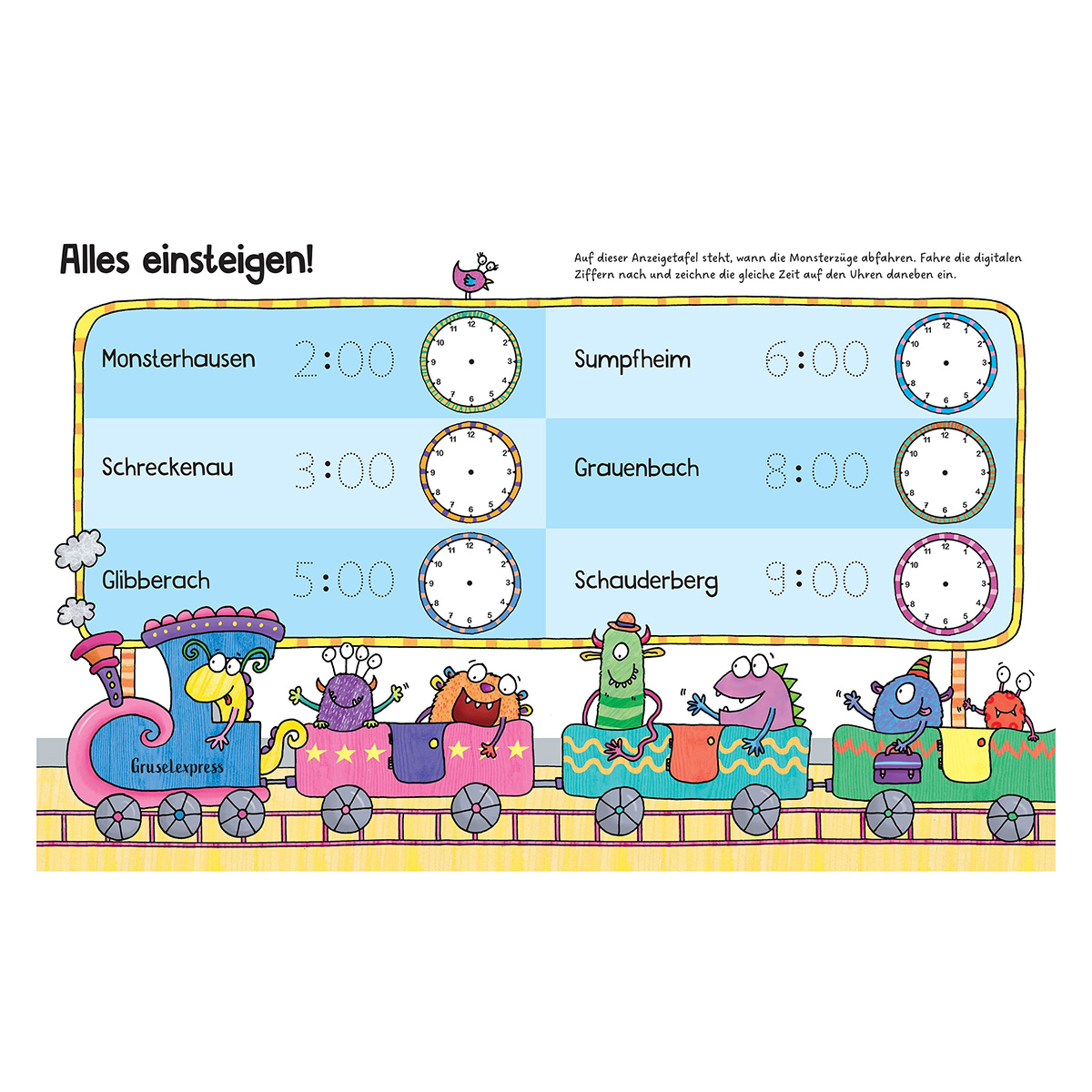 Mein Wisch-und-Weg Buch: Wie spät ist es?