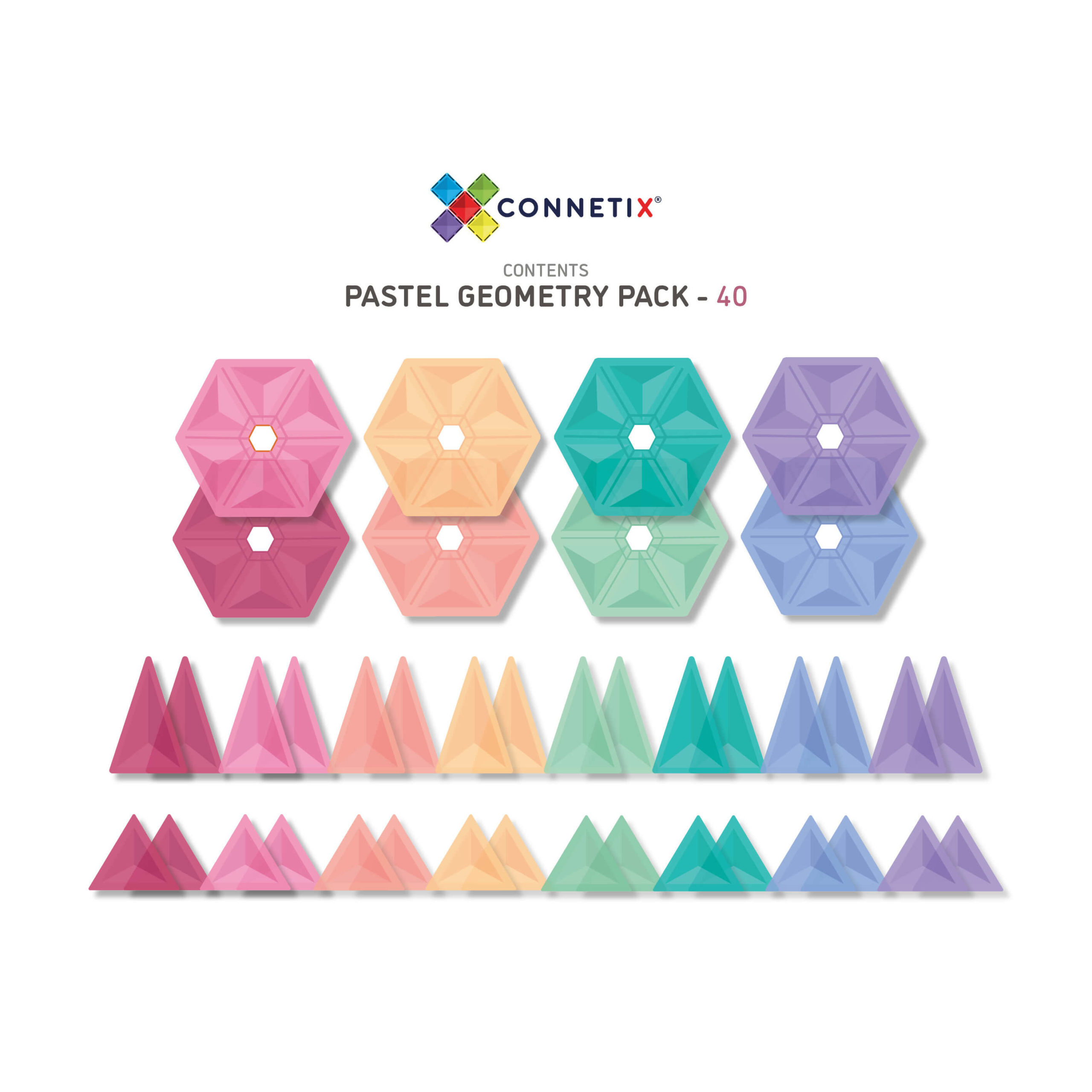 Magnetbausteine Pastel Geometry Pack 40tlg.