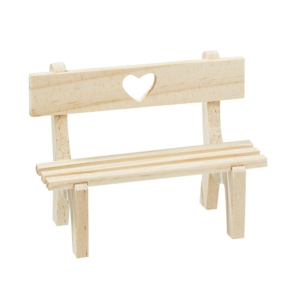 Miniatur Holzbank mit Herz