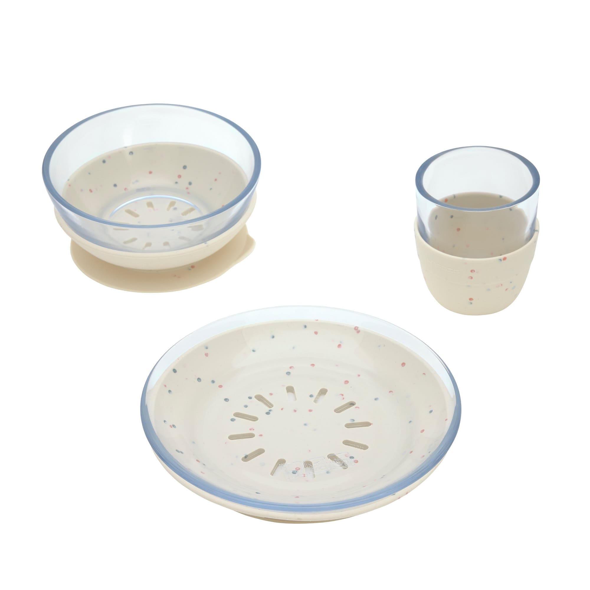 Kindergeschirr Set Glas Beige