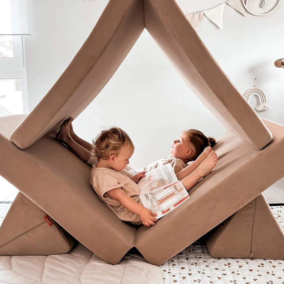 Spielsofa Velours Erdnuss Beige Spielsofa Velours Erdnuss Beige