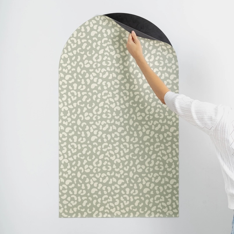 Magnetische Tapete Rundbogen Leo Grün