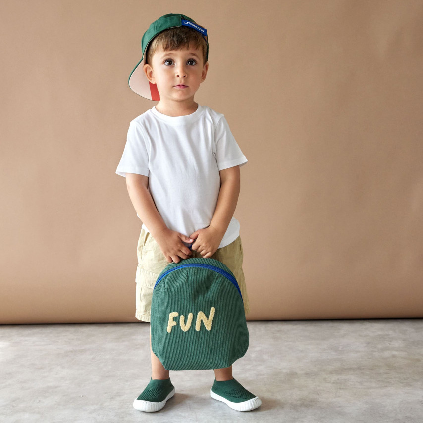 Rucksack Tiny Cord/Little Gang Fun/Ocean Green