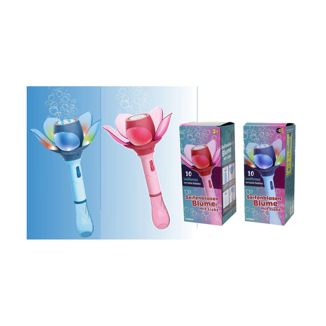 Seifenblasen Blume mit Licht