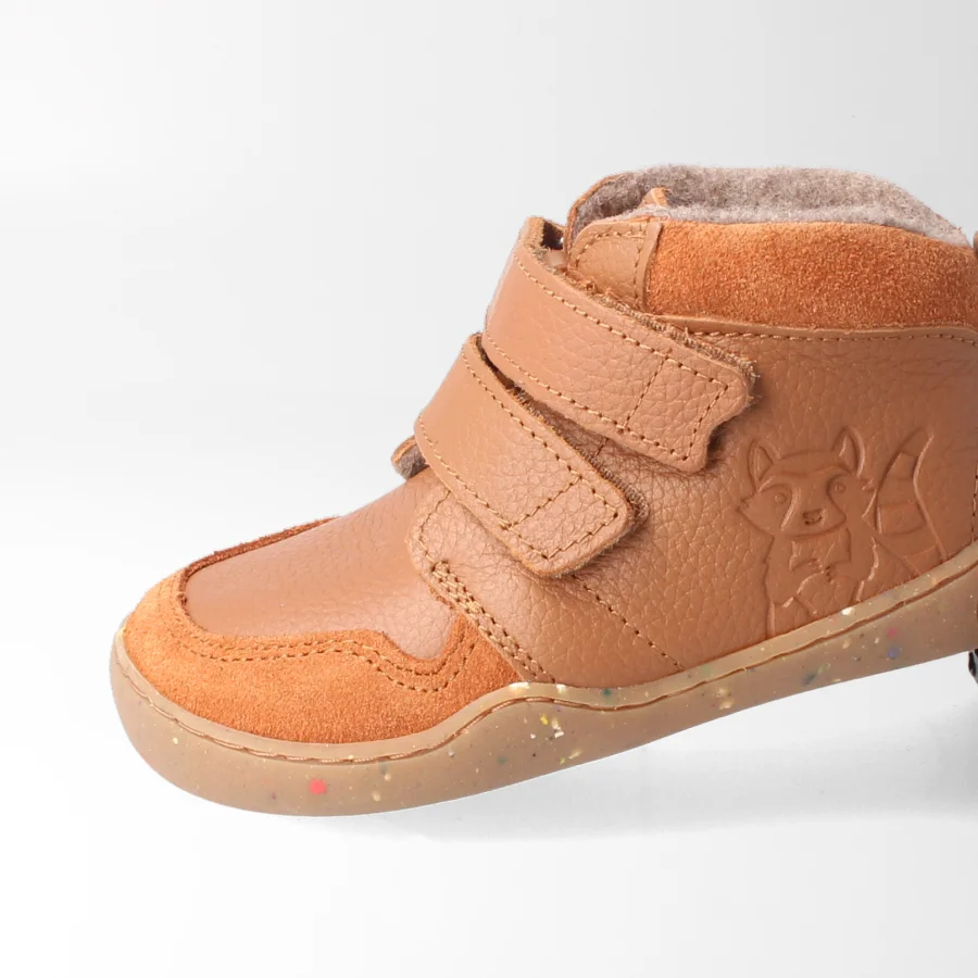 Barfußschuh waschbärSTYLE haselnuss Wolle
