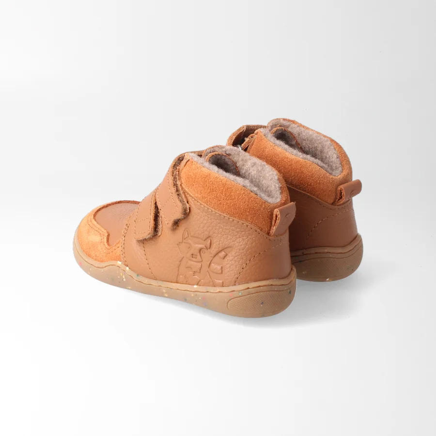 Barfußschuh waschbärSTYLE haselnuss Wolle