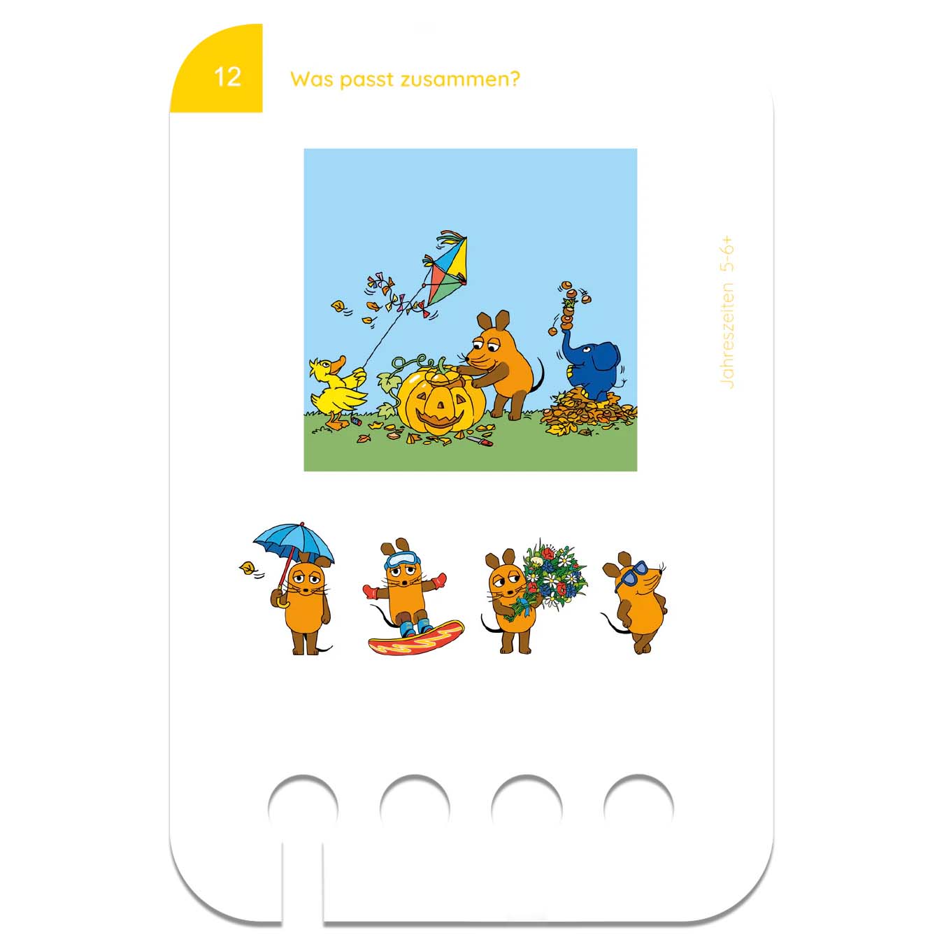 Lochkasten Kartensatz Jahreszeiten mit der Maus 5-6
