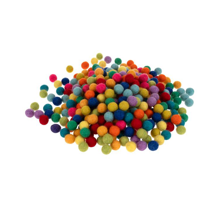 Filzkugeln Naturbunt
