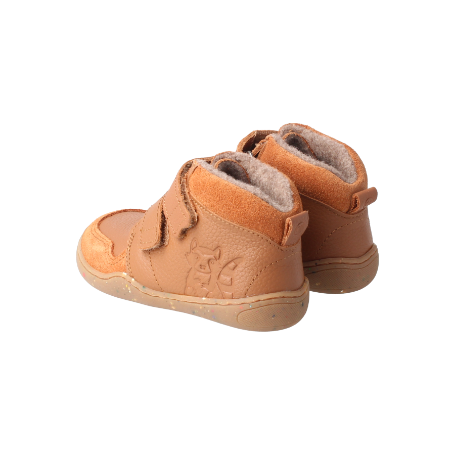 Barfußschuh waschbärSTYLE haselnuss Wolle