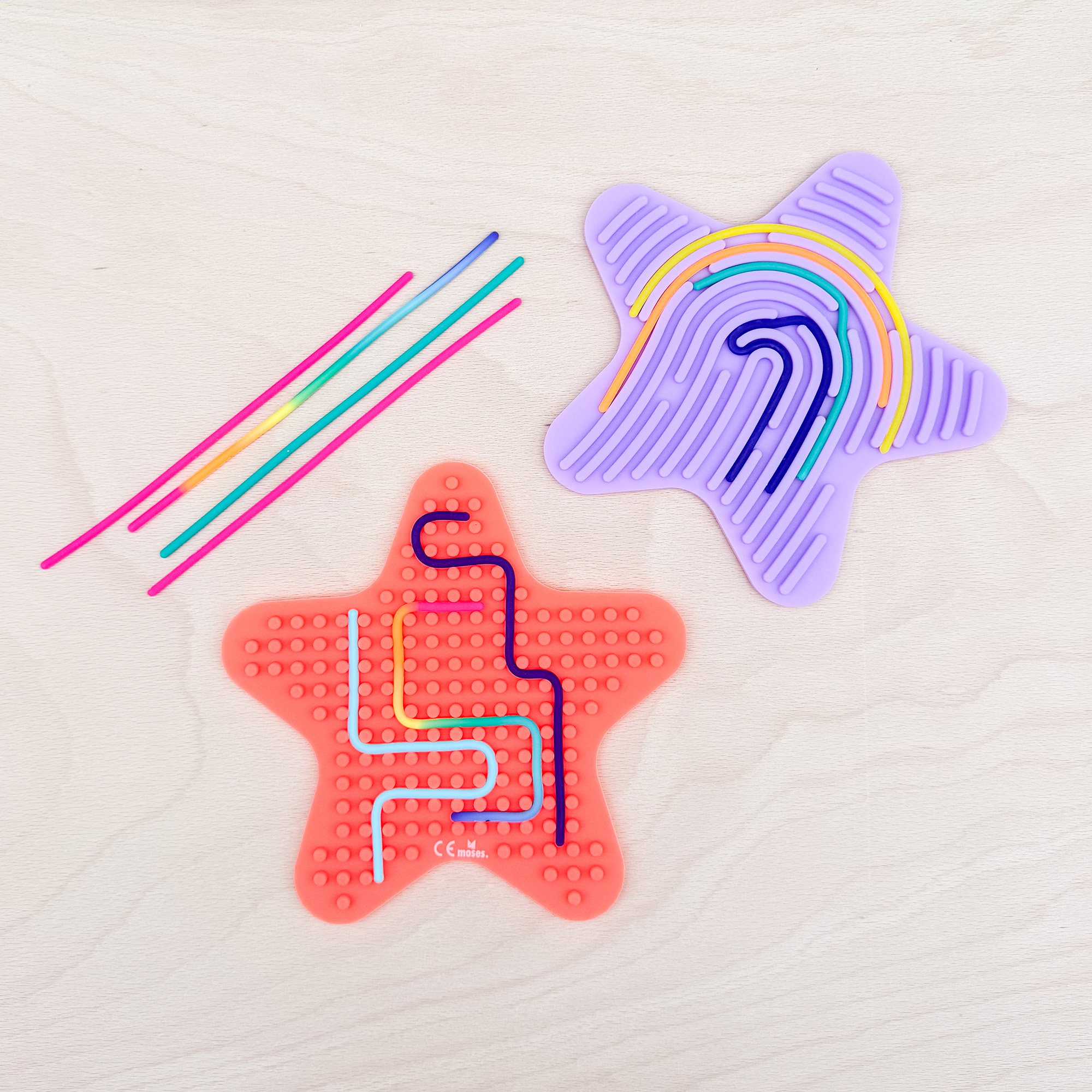 Motorik Stern mit Silikonschnüren