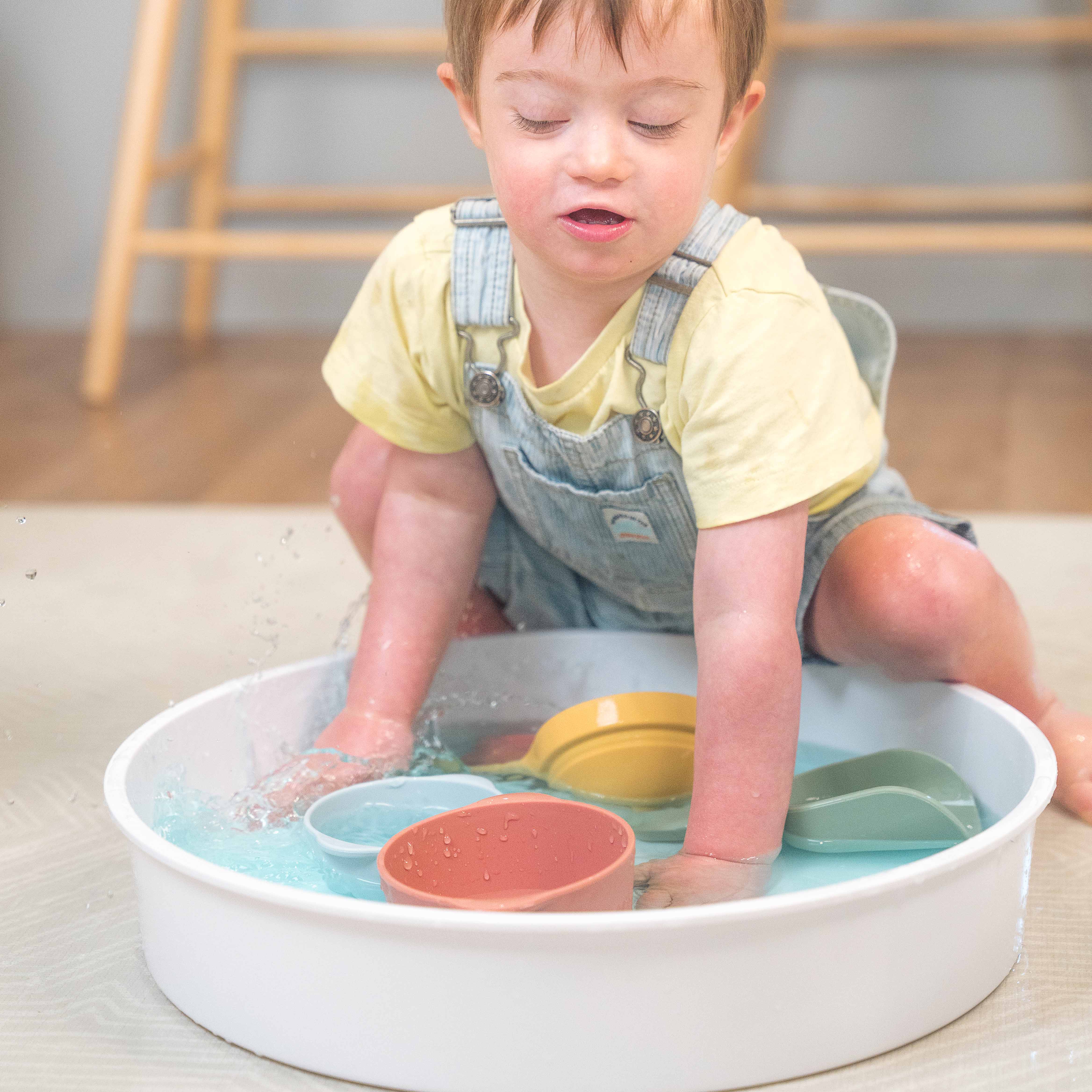 Stapelbare Silikon-Schalen Grün/Blau Pastell