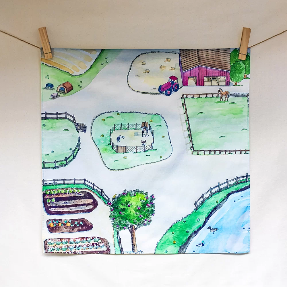 Spieltuch Around the Farm 100 x 100 cm