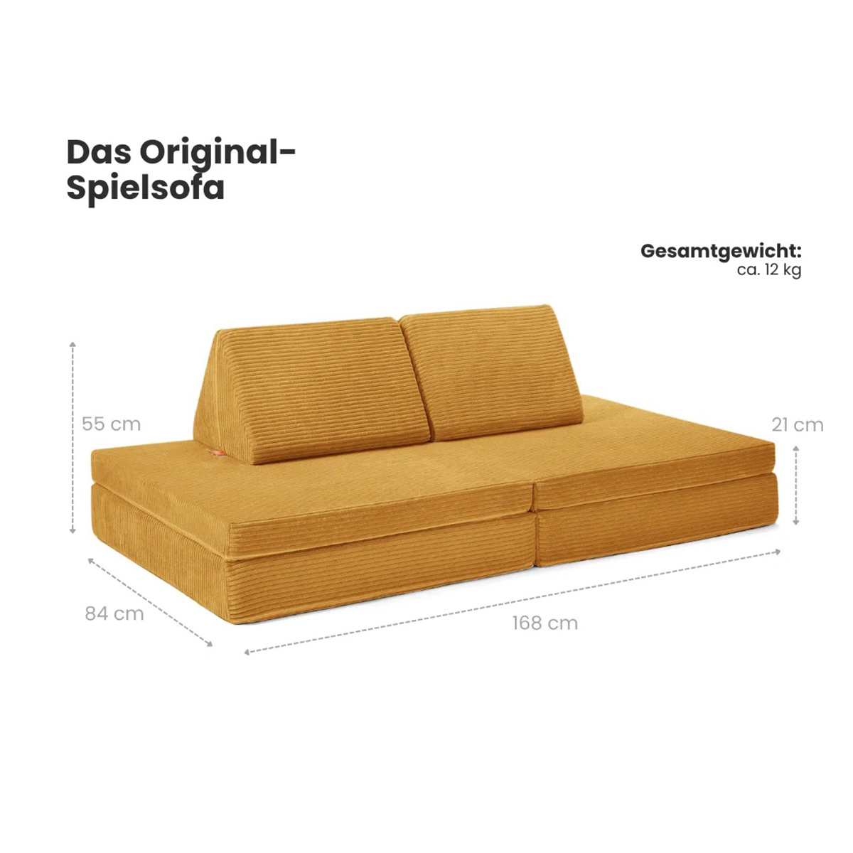 Spielsofa Cord Senf Gelb