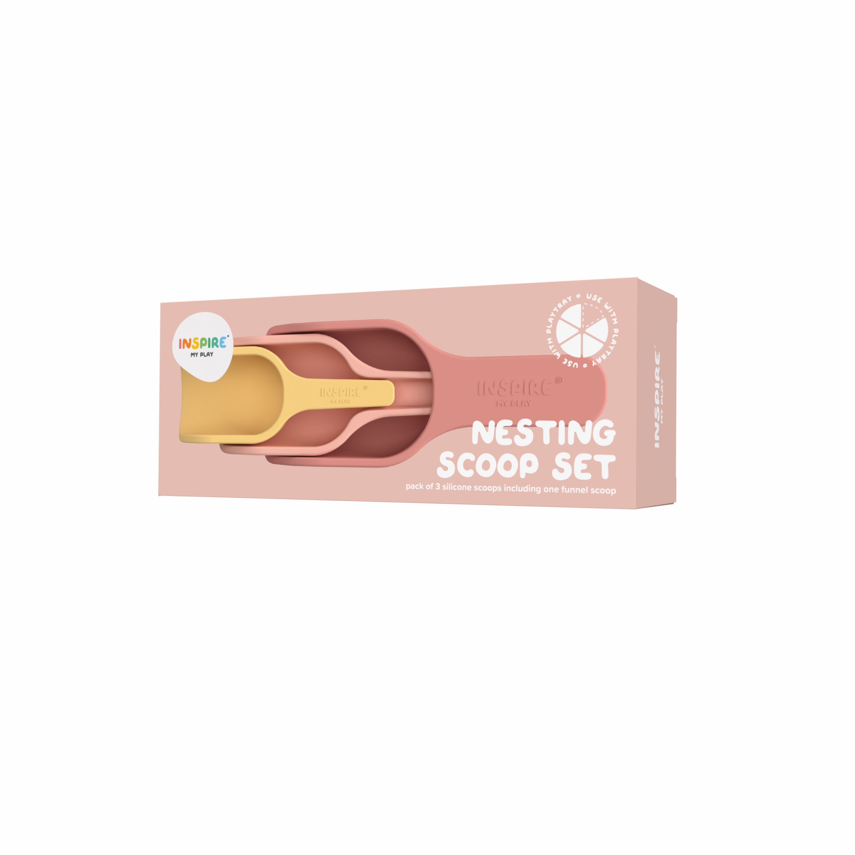 Stapelbares Silikon-Schaufel Set Corall/Gelb Pastell